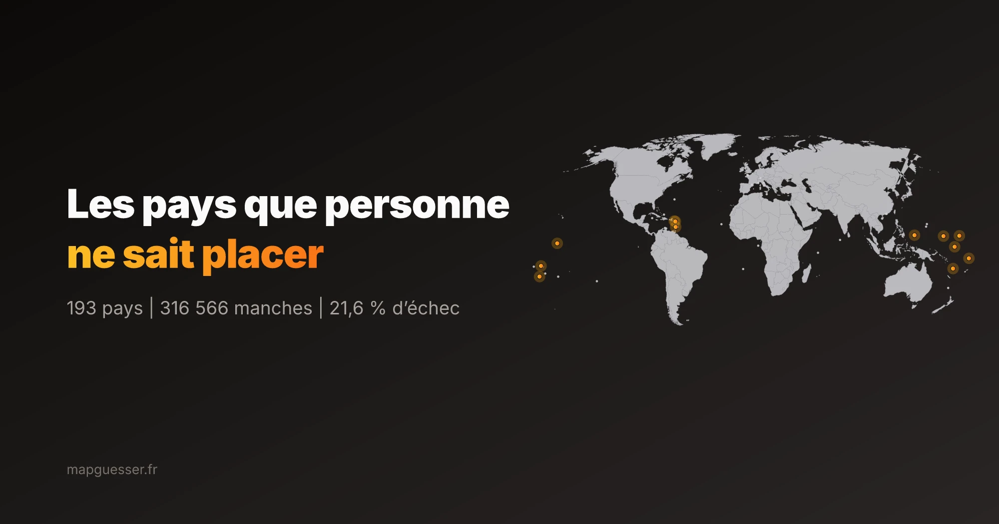 Os doze países mais falhados assinalados num mapa-múndi: todos microestados insulares das Caraíbas e do Pacífico